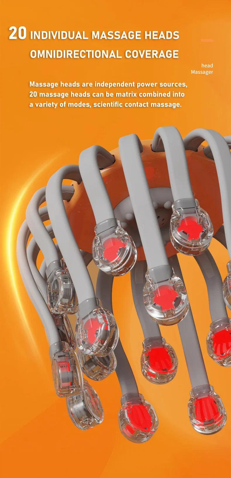 Scalp Head Massager Red Light Vibrator Octopus Scratcher For Relaxation Stress Migraine