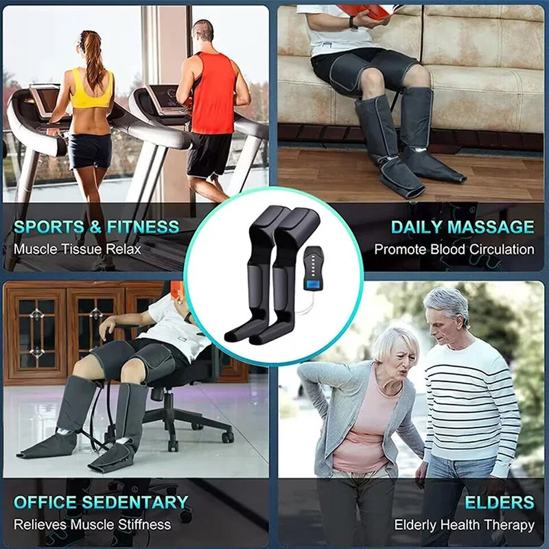 Electric Air Compression Foot Leg Massager Circulation health care Therapy Shiatsu Calf Thigh Compression Massage Pain Relief
