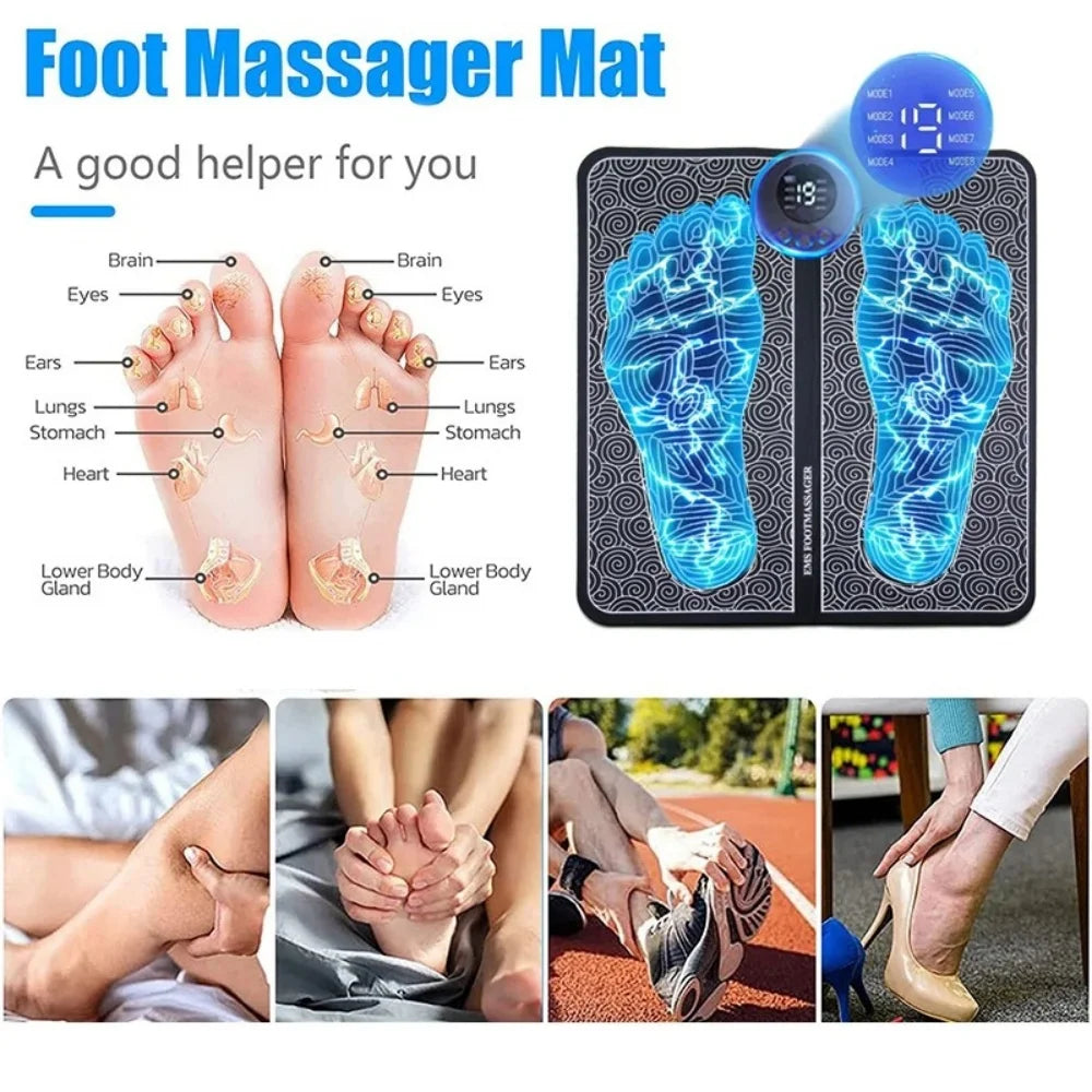Foot Acupoint Massage Pad USB Charging Improve Blood Circulation Muscle Massage Relaxation Convenient Electric Sole Massage Tool