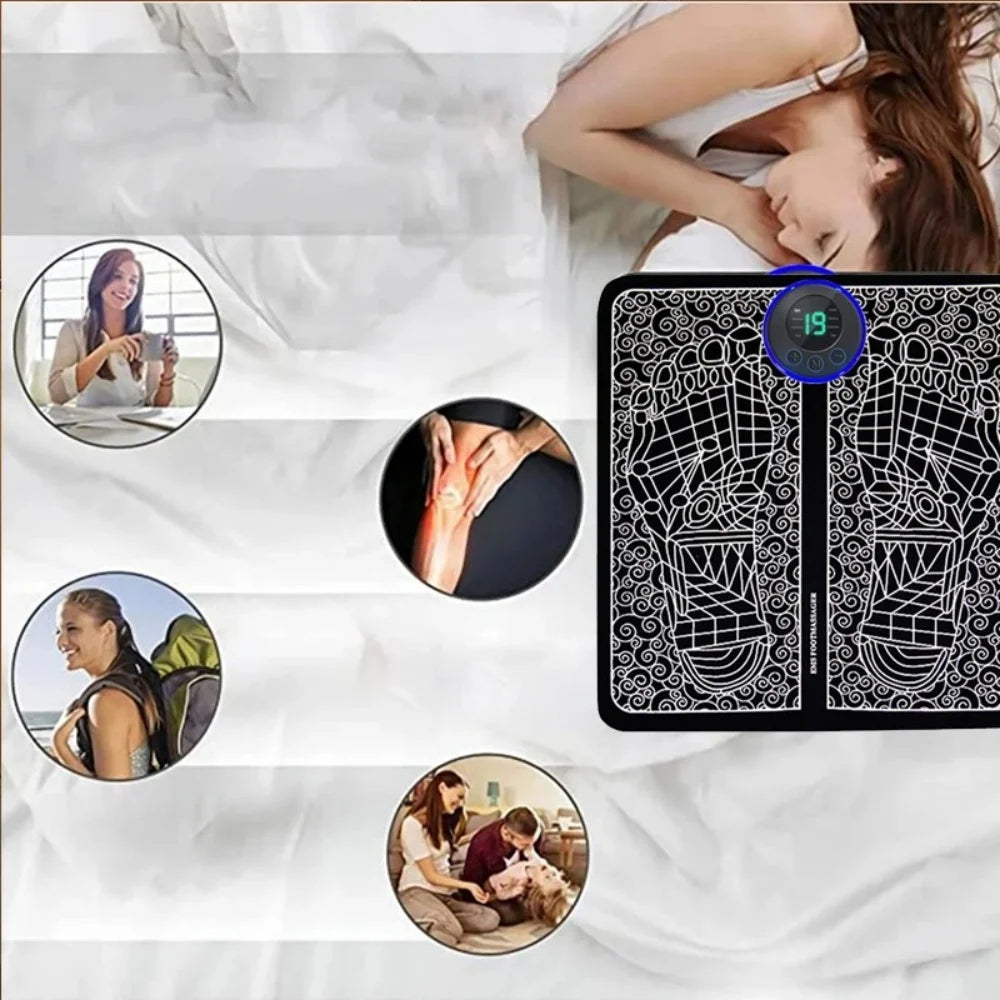 Foot Acupoint Massage Pad USB Charging Improve Blood Circulation Muscle Massage Relaxation Convenient Electric Sole Massage Tool
