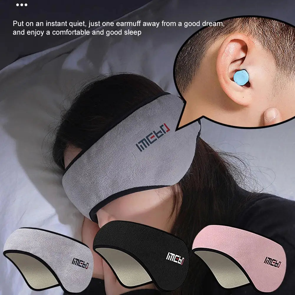 Earmuff Sleep Mask Plush Sleeping Mask Eyemuff Eye Cover For Warm Relax Plush Blindfold Eyes Bandage With Soundproof Earplugs