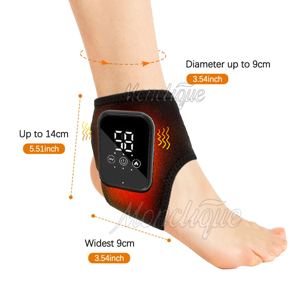 Electric Ankle Heat Massager Vibrator Foot Heating Wrist Band Guard Wrap Pad Sports Fitness Joint Care Heating Bracer Heath Care