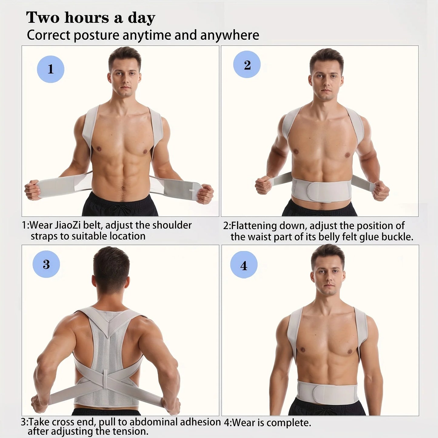 Adjustable unisex posture corrector brace. Hunchback correction, back alignment & claivicle support. Prevents slouching.