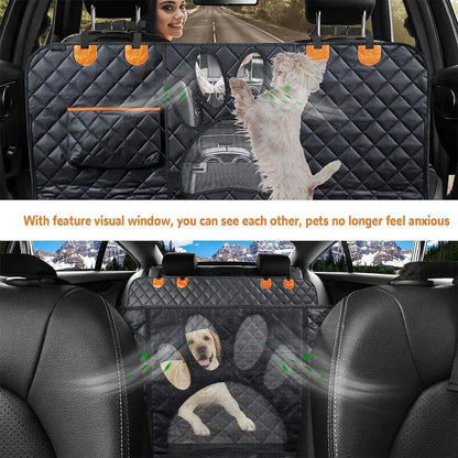 Dog Car Seat Cover for Back Seat 100% Waterproof Dog Car Hammock with Visual Mesh Window and Side Zipper Car Seat Protect