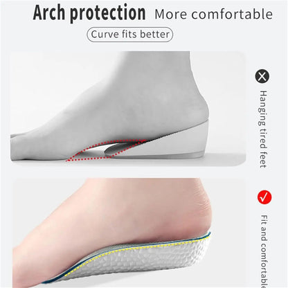 EVA Orthopedic Insoles Pain-Relief Ergonomic High-Arch Height Increasing Insoles Breathable Arch Support Insoles for Daily Wear
