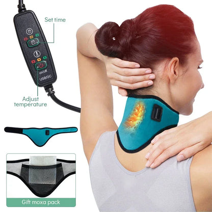 Reliever Cervical Vertebra Fatigue Electric Neck Brace Heated Neck Health Care Therapy Neck Pain Relief Neck Protection  Tool