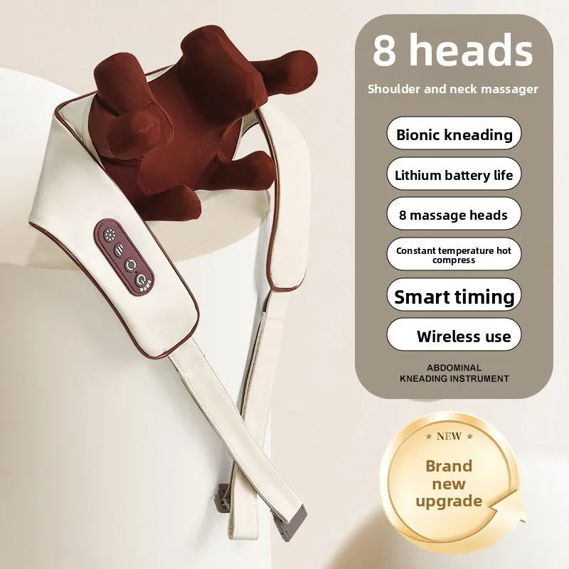 8-head Multifunctional Trapezius Massager - For Neck, Shoulder, Trapezius, Cervical Spine - with hot compress