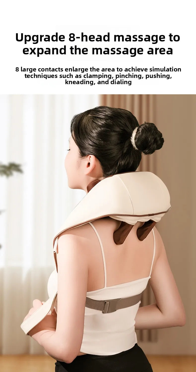 8-head Multifunctional Trapezius Massager - For Neck, Shoulder, Trapezius, Cervical Spine - with hot compress