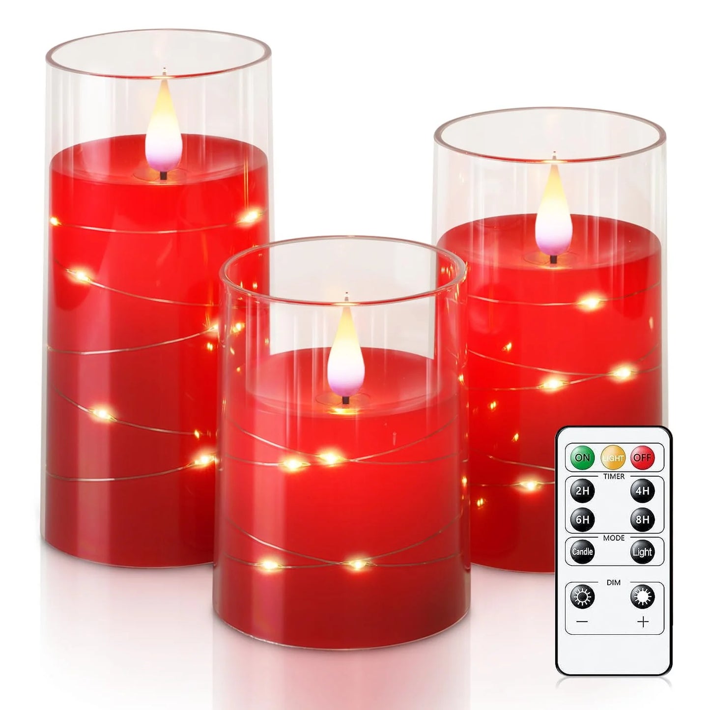 3Pcs Flameless LED Electronic Candle Dropping Wax Tea Light Realistic Flames Led Lamp Christmas Halloween Wedding Home Decor