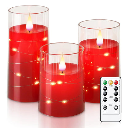 3Pcs Flameless LED Electronic Candle Dropping Wax Tea Light Realistic Flames Led Lamp Christmas Halloween Wedding Home Decor