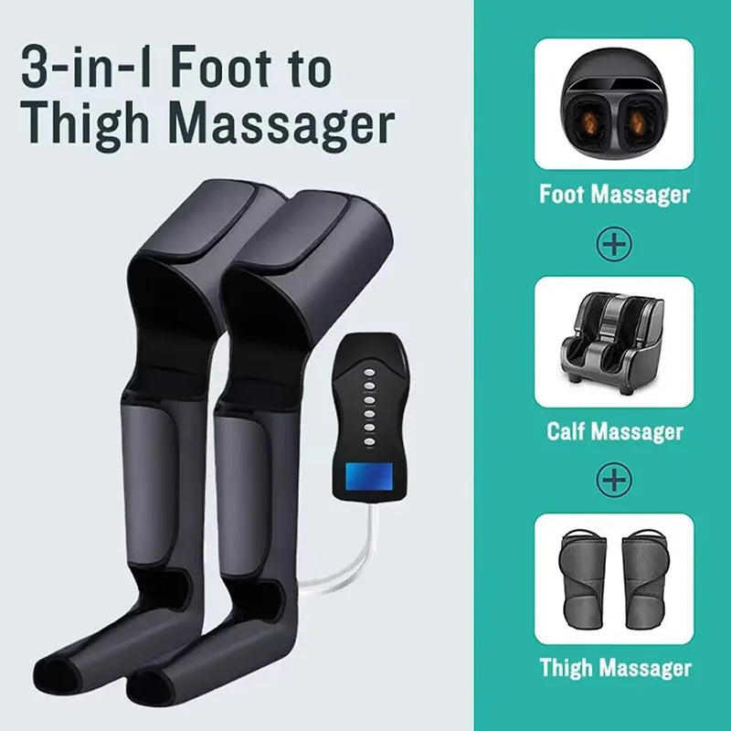 Electric Air Compression Foot Leg Massager Circulation health care Therapy Shiatsu Calf Thigh Compression Massage Pain Relief