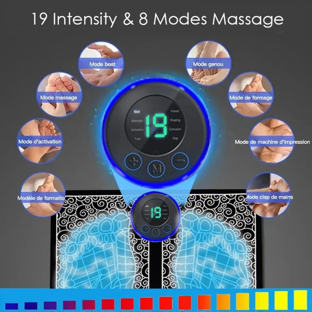 Foot Acupoint Massage Pad USB Charging Improve Blood Circulation Muscle Massage Relaxation Convenient Electric Sole Massage Tool