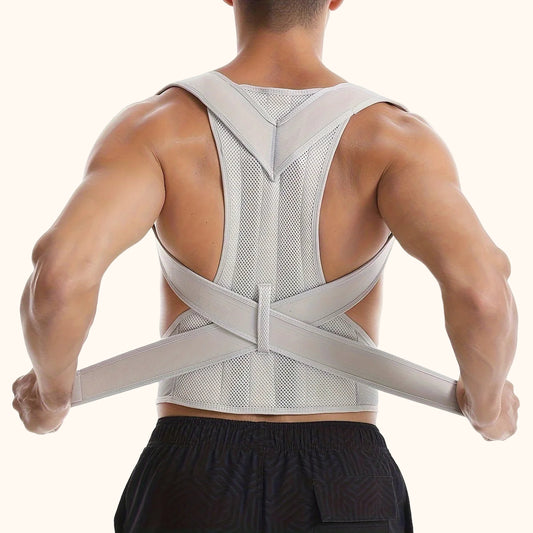 Adjustable unisex posture corrector brace. Hunchback correction, back alignment & claivicle support. Prevents slouching.