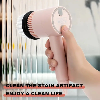 New Handheld Five in One Multifunctional Electric Cleaning Brush for Bathroom Washing and Kitchen Cleaning Tools