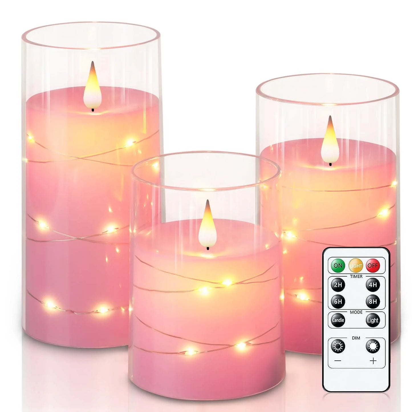 3Pcs Flameless LED Electronic Candle Dropping Wax Tea Light Realistic Flames Led Lamp Christmas Halloween Wedding Home Decor