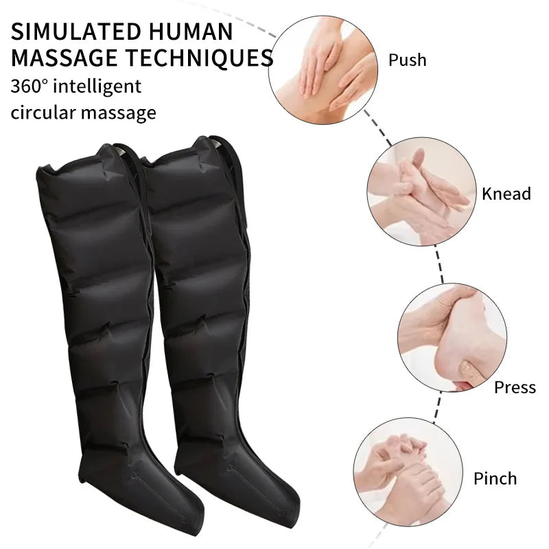 Jinkairui Electric Air Pressure Leg Massager Kneading Squeeze Deep Relaxation Calf Foot with Remote Control