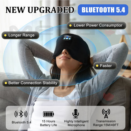 Mask for Sleep Headphones Bluetooth Travel 3D Eye Mask Music Play Sleeping Headphones Adjustable Music Eye Mask for Sleeping Aid