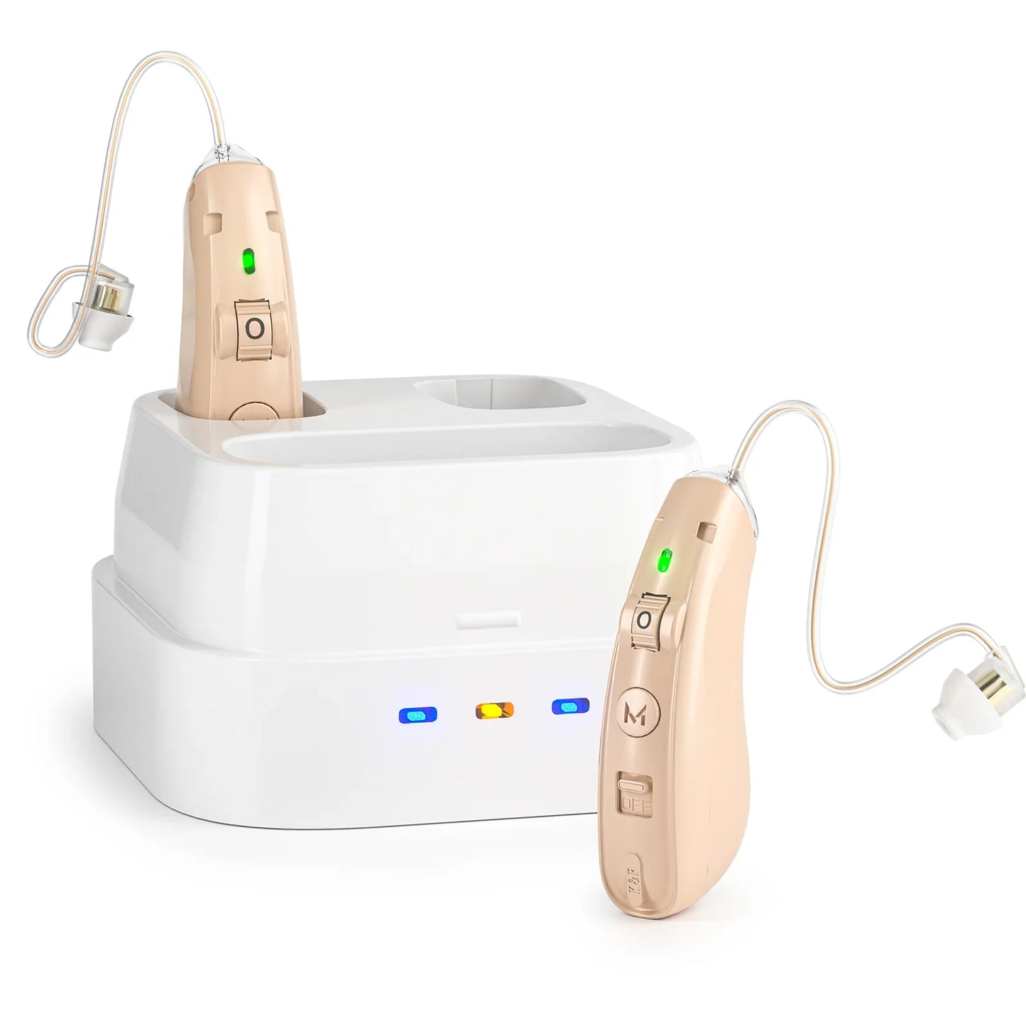 Rechargeable USB Digital Hearing Aid Behind the Ear Sound Amplifier Elderly Noise Cancelling Deaf Care Charging case