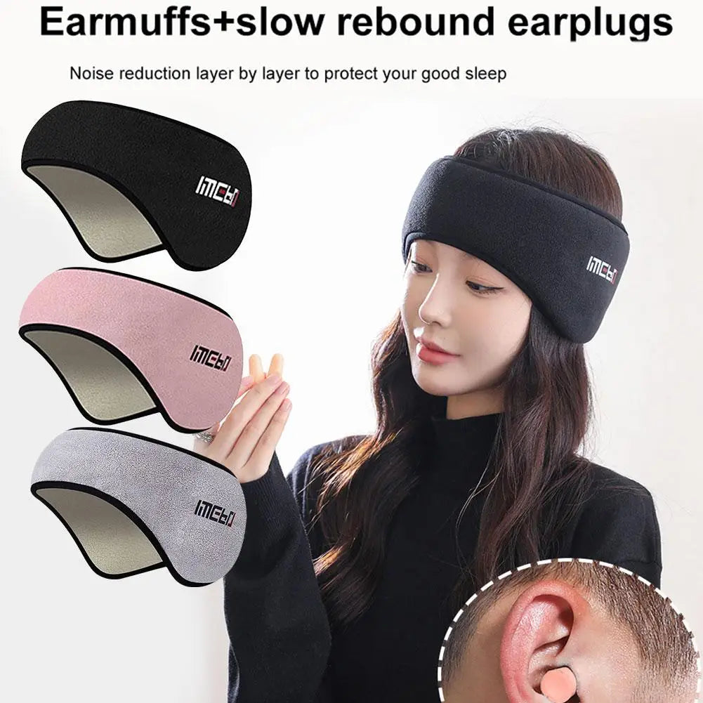 Earmuff Sleep Mask Plush Sleeping Mask Eyemuff Eye Cover For Warm Relax Plush Blindfold Eyes Bandage With Soundproof Earplugs