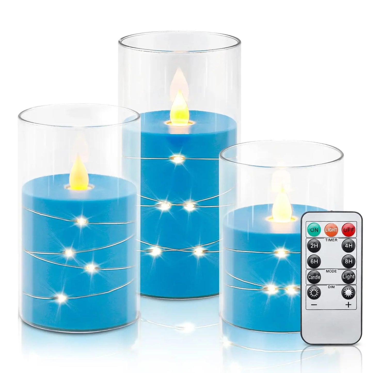 3Pcs Flameless LED Electronic Candle Dropping Wax Tea Light Realistic Flames Led Lamp Christmas Halloween Wedding Home Decor