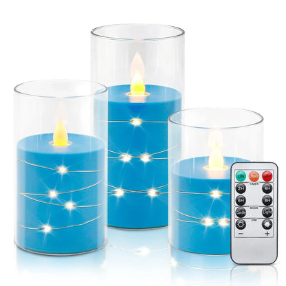 3Pcs Flameless LED Electronic Candle Dropping Wax Tea Light Realistic Flames Led Lamp Christmas Halloween Wedding Home Decor