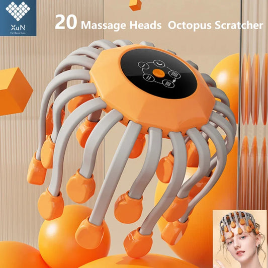 Scalp Head Massager Red Light Vibrator Octopus Scratcher For Relaxation Stress Migraine