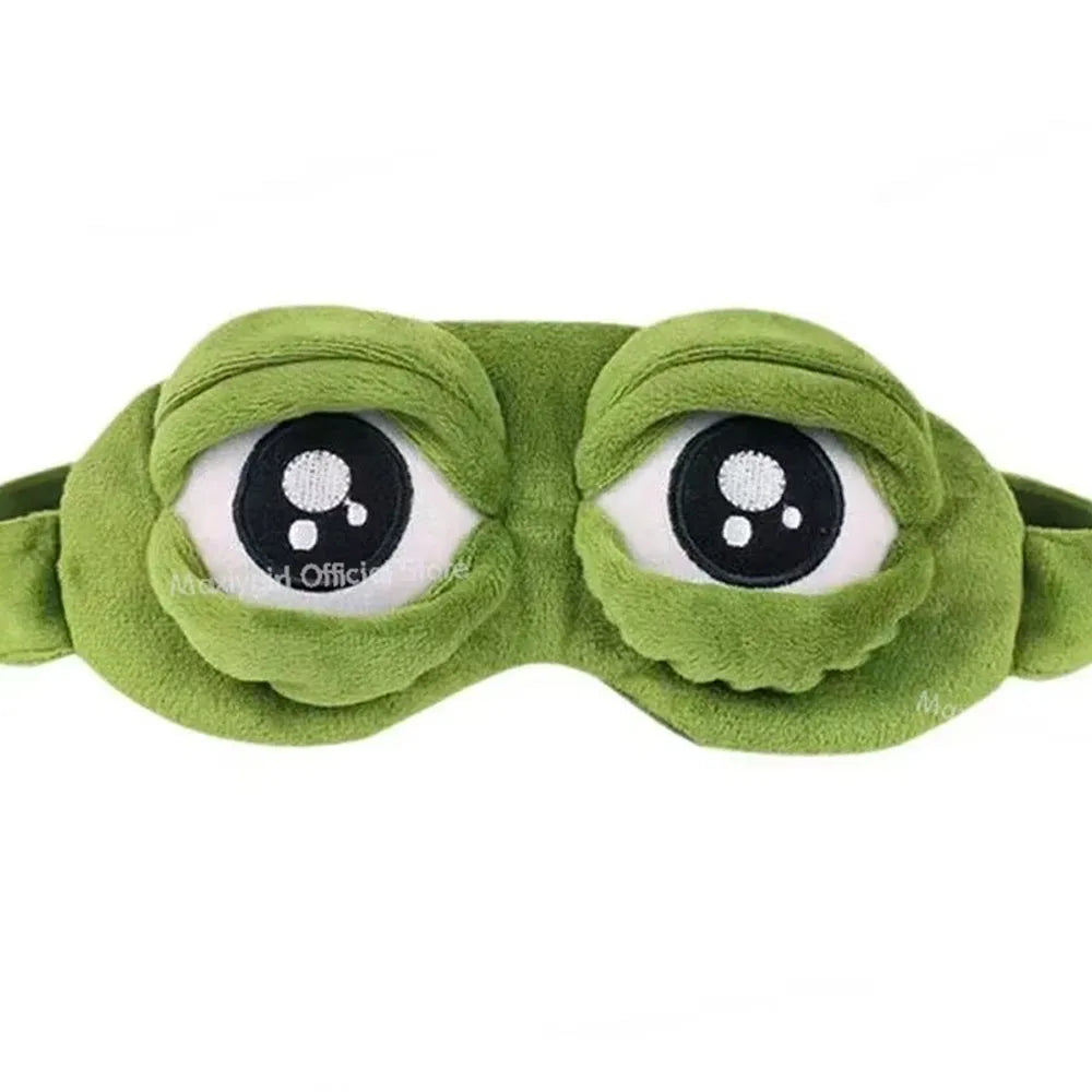 3D Sad Frog Sleep Mask Natural Sleeping Eyeshade Cover Shade Eye Patch Women Men Soft Portable Blindfold Travel Eyepatch