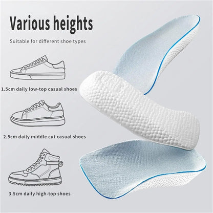 EVA Orthopedic Insoles Pain-Relief Ergonomic High-Arch Height Increasing Insoles Breathable Arch Support Insoles for Daily Wear