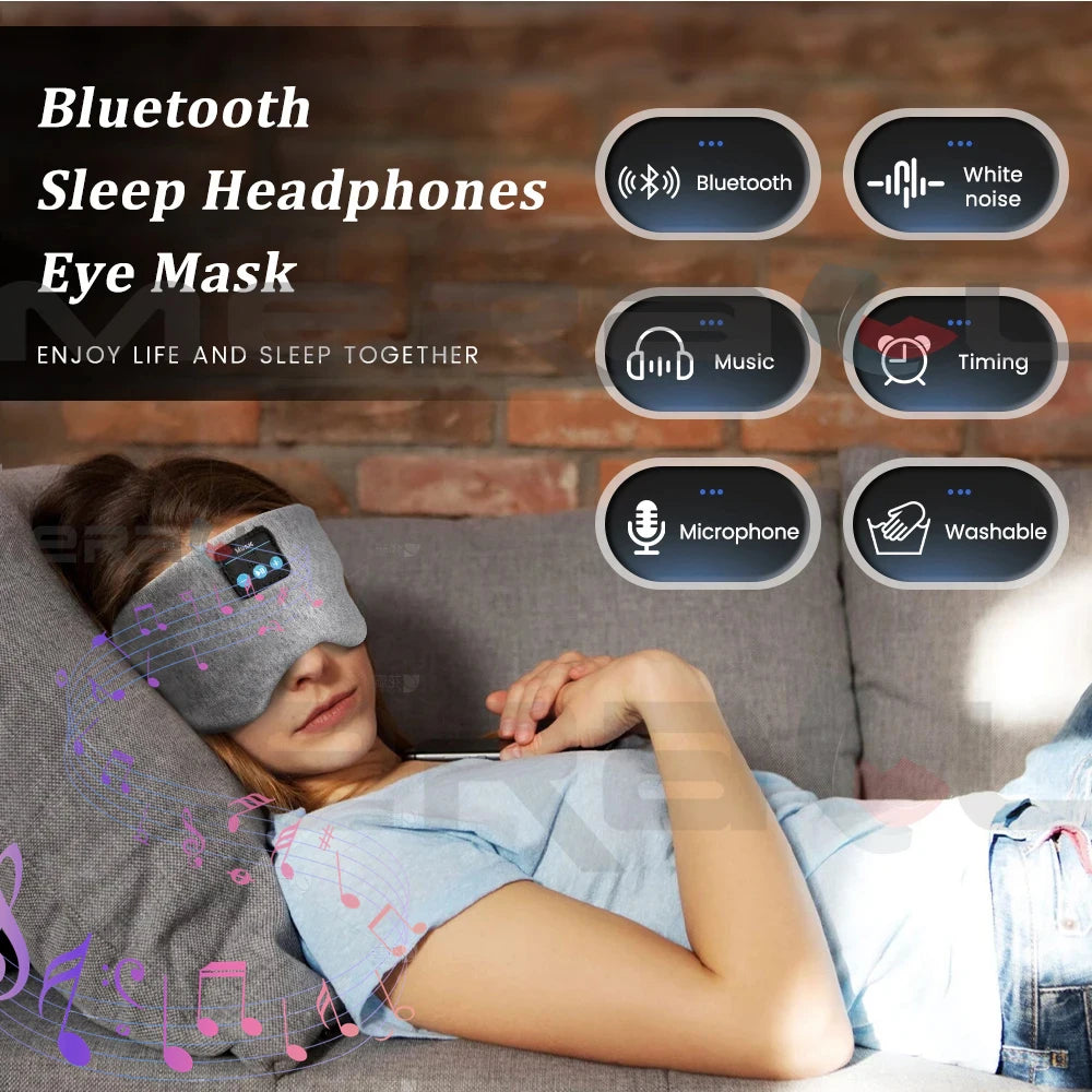 Mask for Sleep Headphones Bluetooth Travel 3D Eye Mask Music Play Sleeping Headphones Adjustable Music Eye Mask for Sleeping Aid