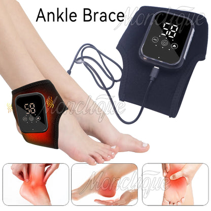 Electric Ankle Heat Massager Vibrator Foot Heating Wrist Band Guard Wrap Pad Sports Fitness Joint Care Heating Bracer Heath Care