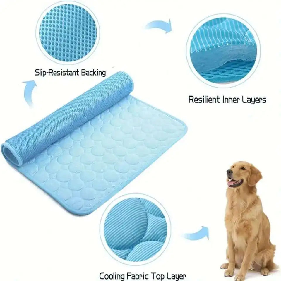 Cooling Dog Mat Summer Pad Mat For Dogs Cat Ice Silk Blanket Sofa Breathable Pet Dog Bed Summer Washable For Small Large Dog Cat
