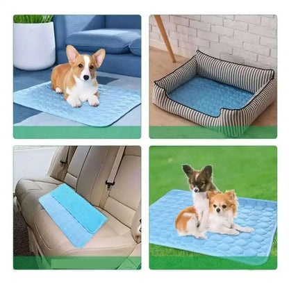 Cooling Dog Mat Summer Pad Mat For Dogs Cat Ice Silk Blanket Sofa Breathable Pet Dog Bed Summer Washable For Small Large Dog Cat