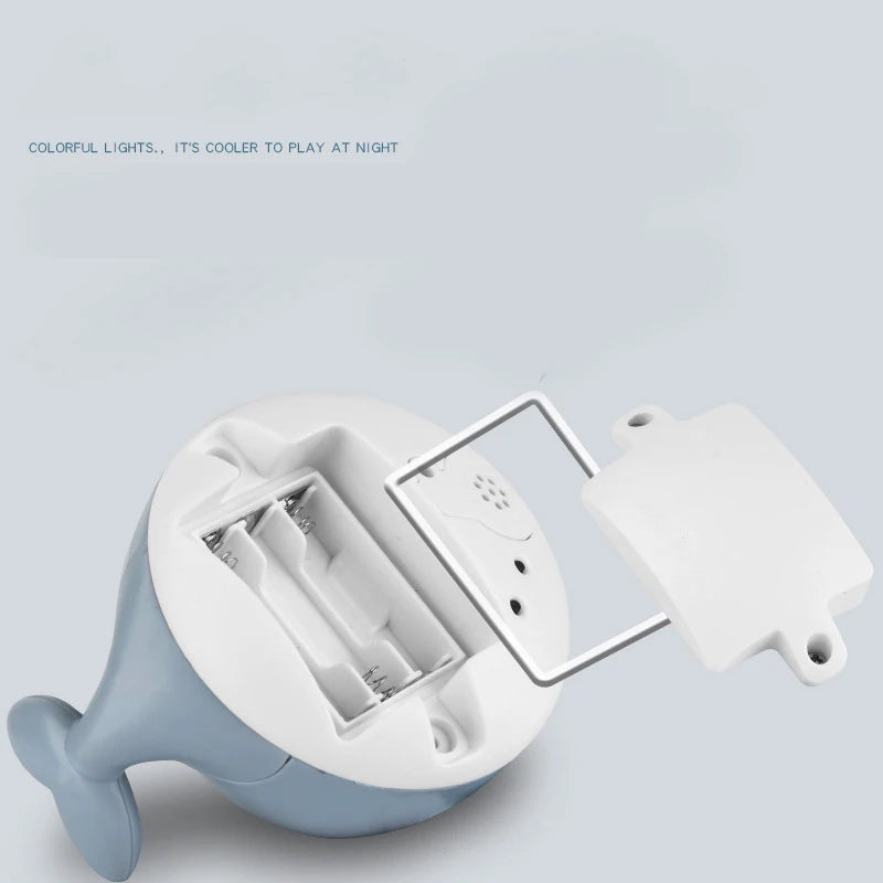 Electric Cartoon Whale Flashing Ball Water Squirting Sprinkler Baby Bath Toy Automatic Squirting Water Baby Bath Toy